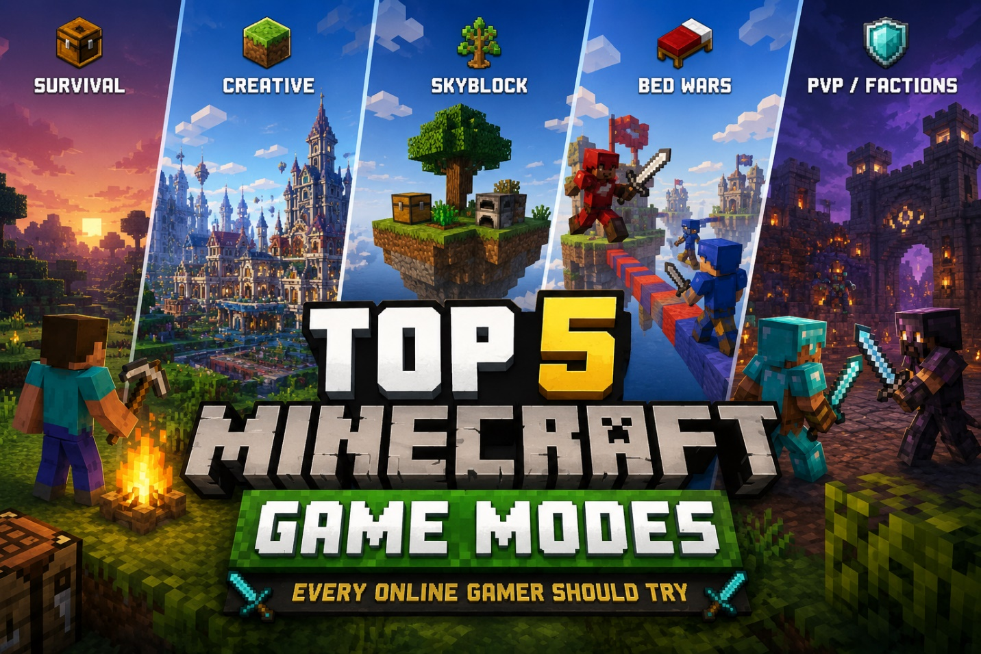 Top 5 Minecraft Game Modes Every Online Gamer Should Try